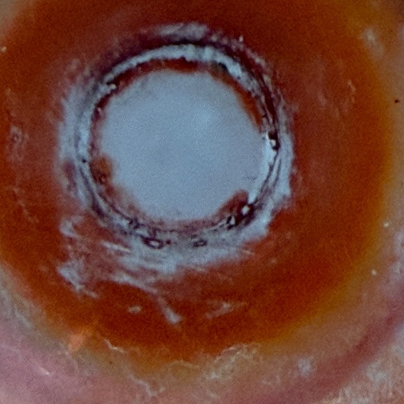 Westmoreland Glass File and Fan Peach Opalescent Pedestal Dish Carnival Glass - Picture 5 of 5